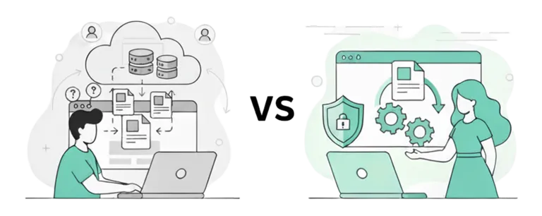 Comparison between traditional cloud compression and private in-browser compression